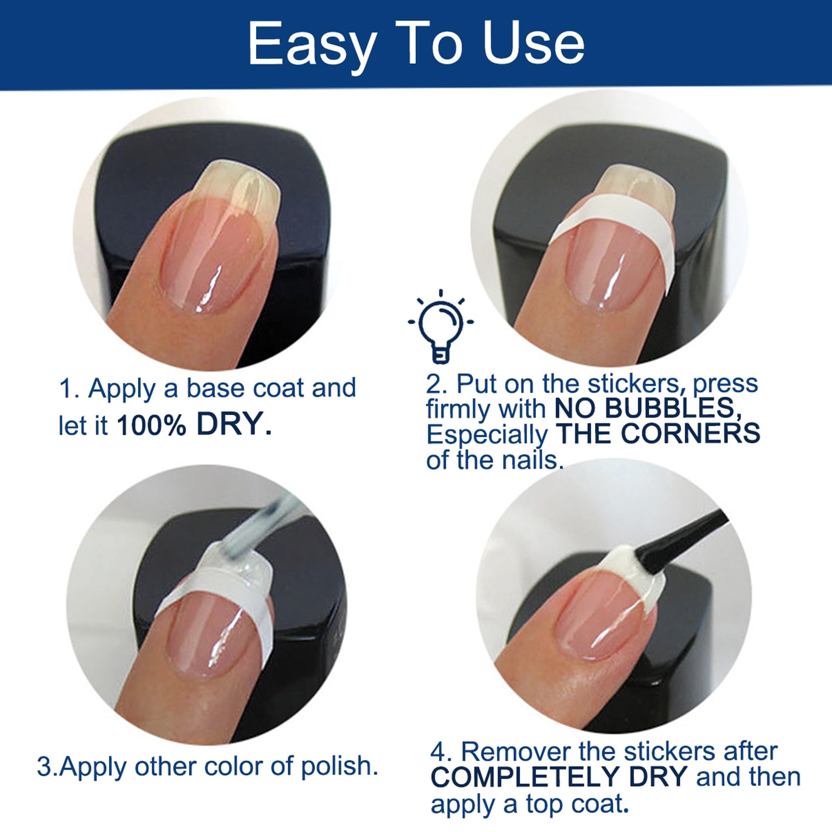 Amazon.com: TailaiMei 36 Sheets 1368 Pieces French Manicure Nail